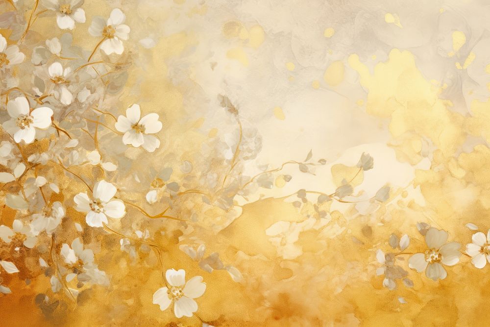 Sparkly gold aesthetic background flower backgrounds painting.