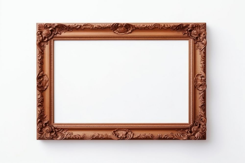 Brown frame white background rectangle.