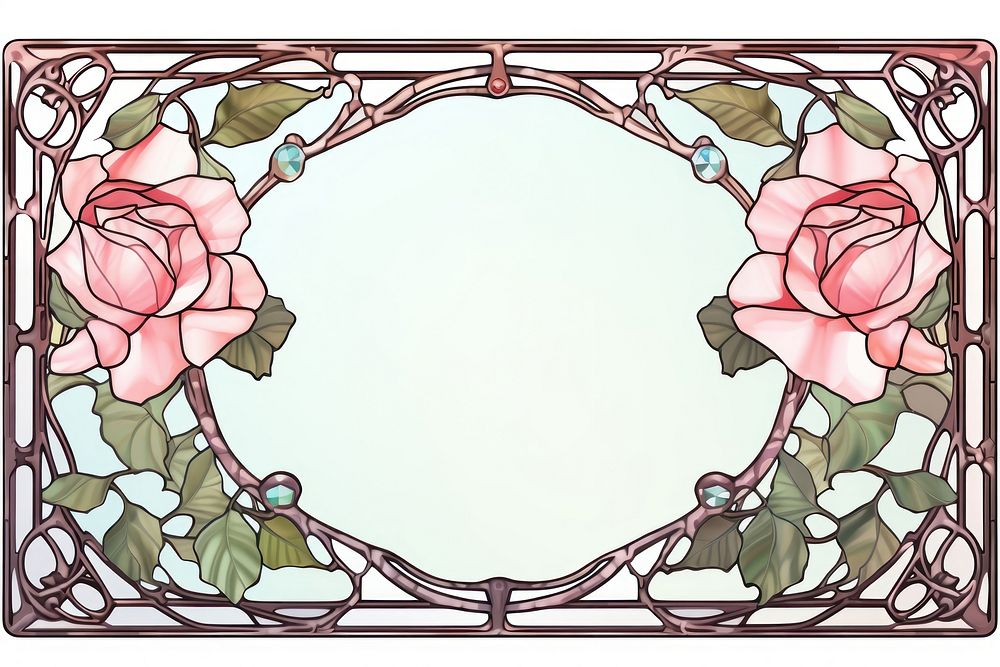 Rose frame pattern flower plant.