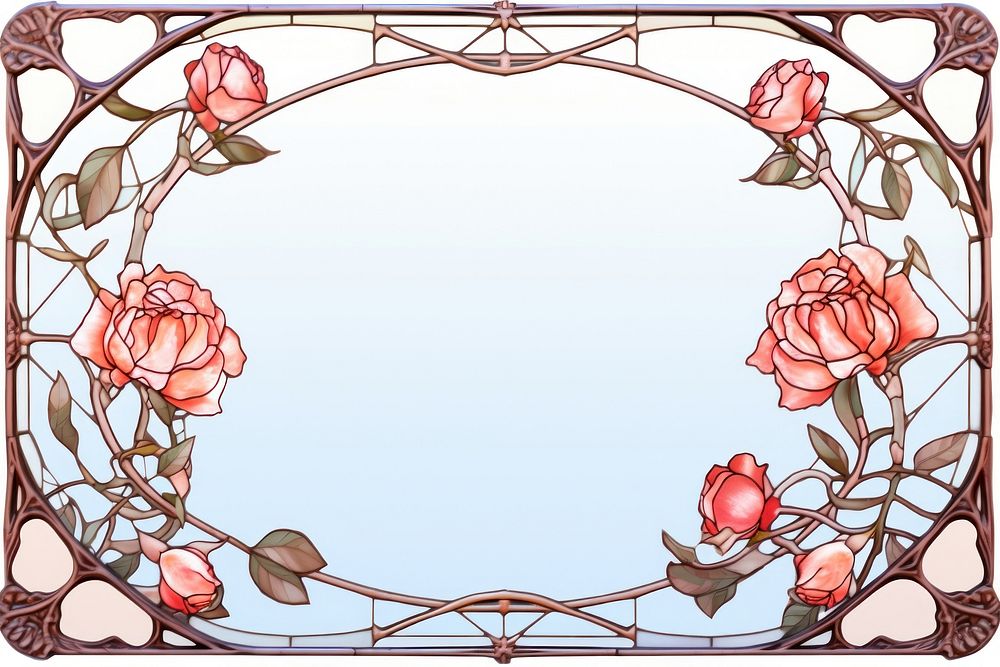 Rose frame flower plant art.