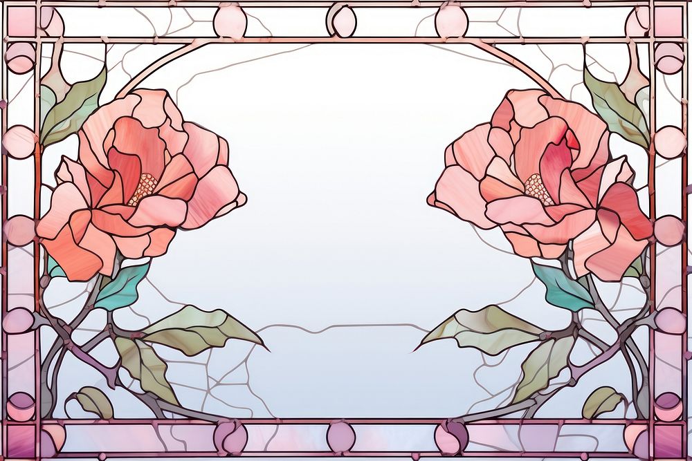 Rose frame art pattern flower.