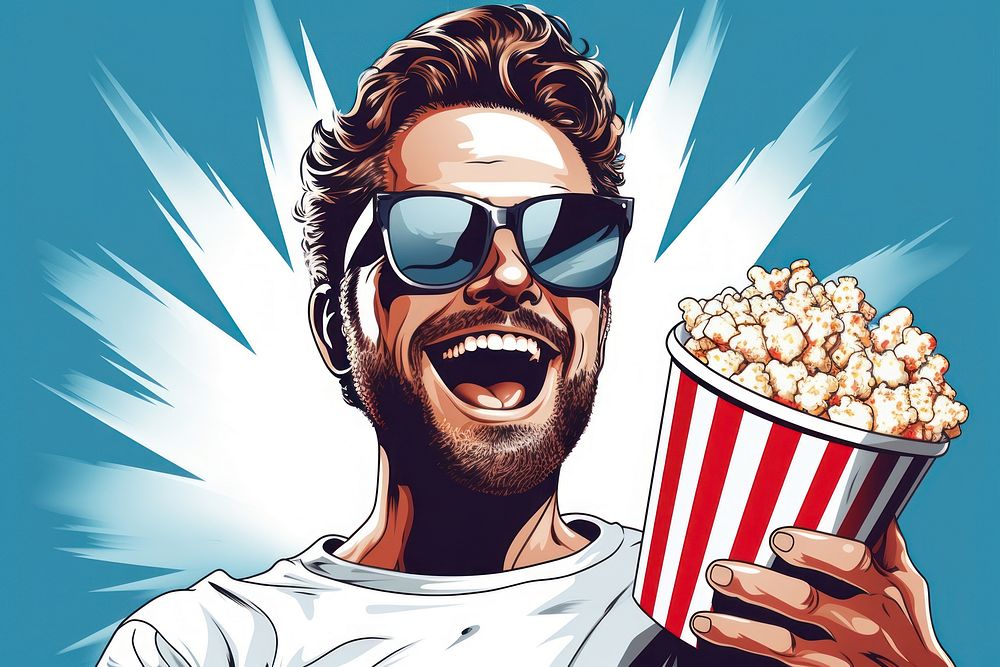 Popcorn sunglasses movie adult.