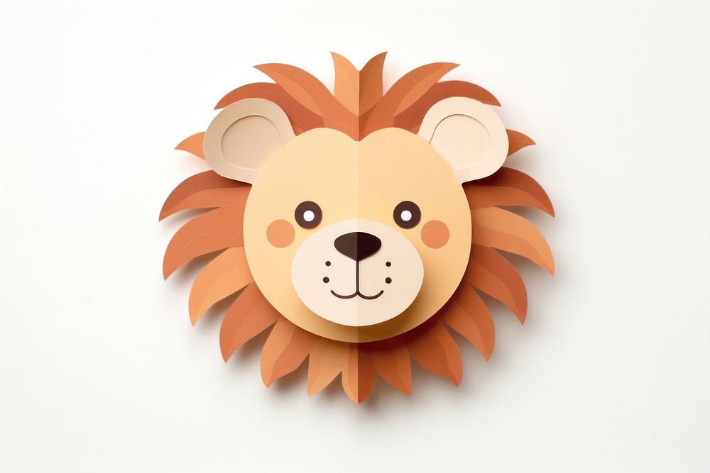 Cute lion art craft anthropomorphic.