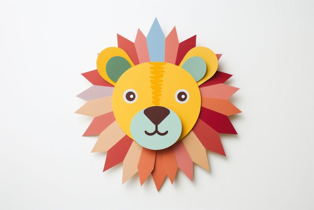 Cute lion art origami craft.