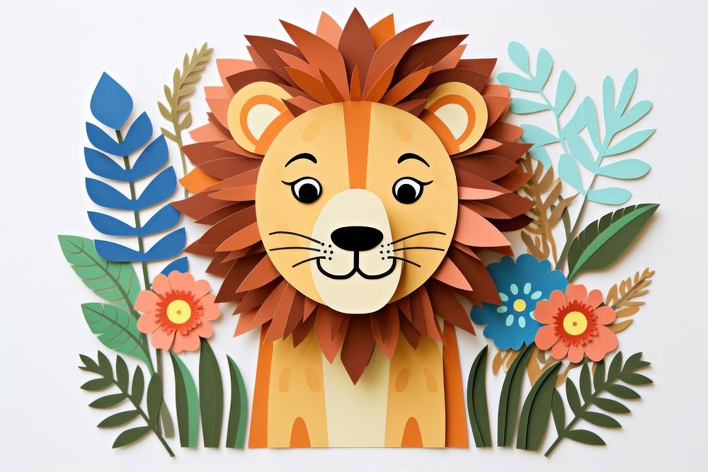 Lion in the jungle art mammal animal.