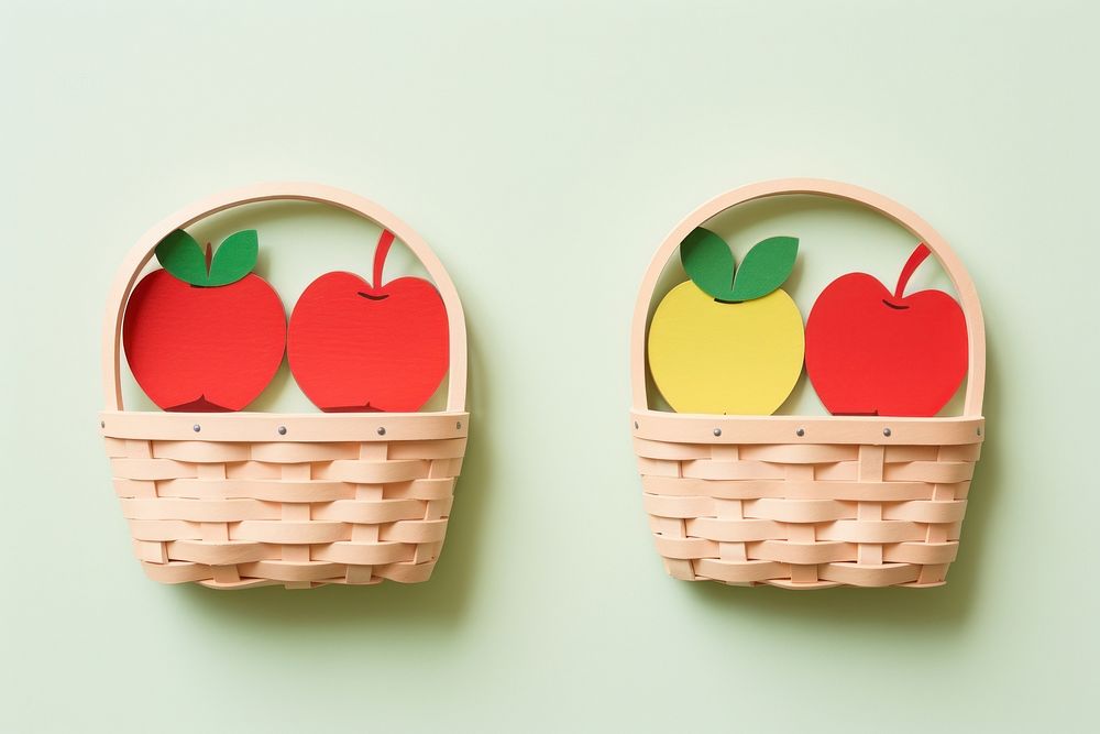 Apples in basket container freshness hamper.