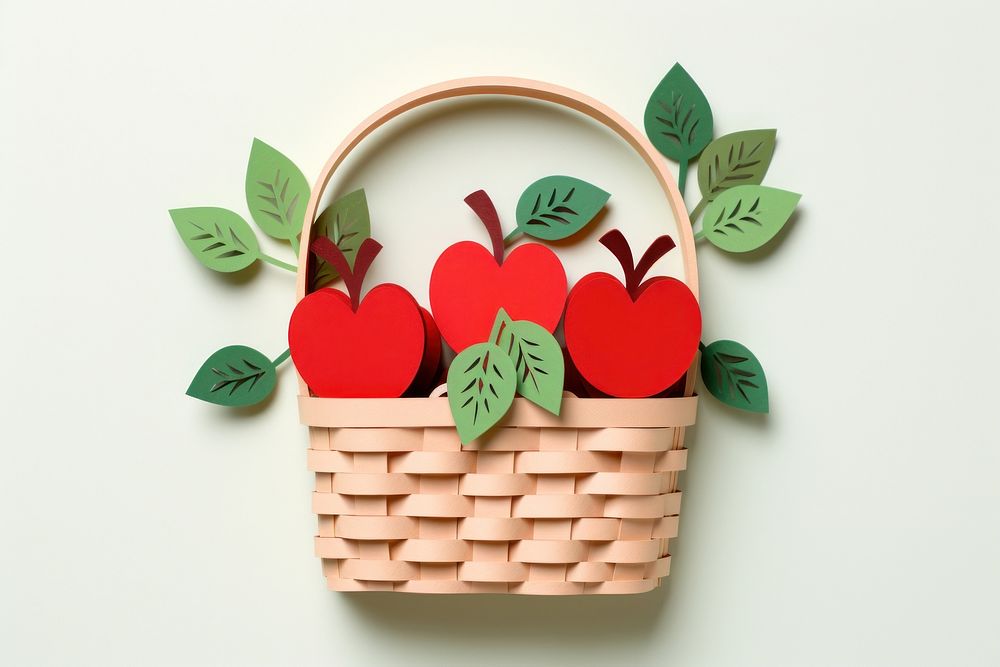Apples in basket food art celebration.