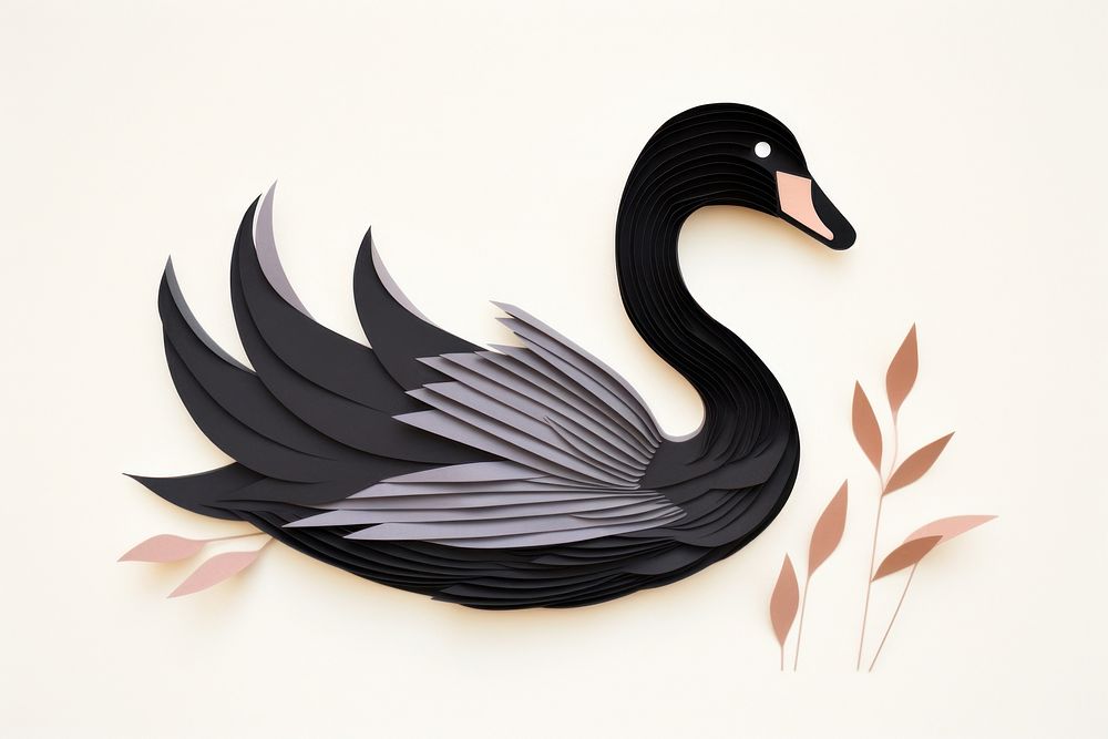 Black swan animal bird art.