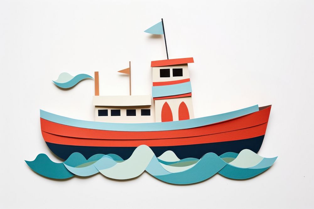 Fishing boat watercraft vehicle art.