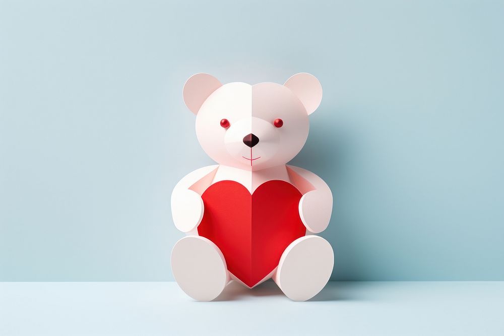 Teddy bear holding heart cute toy representation.
