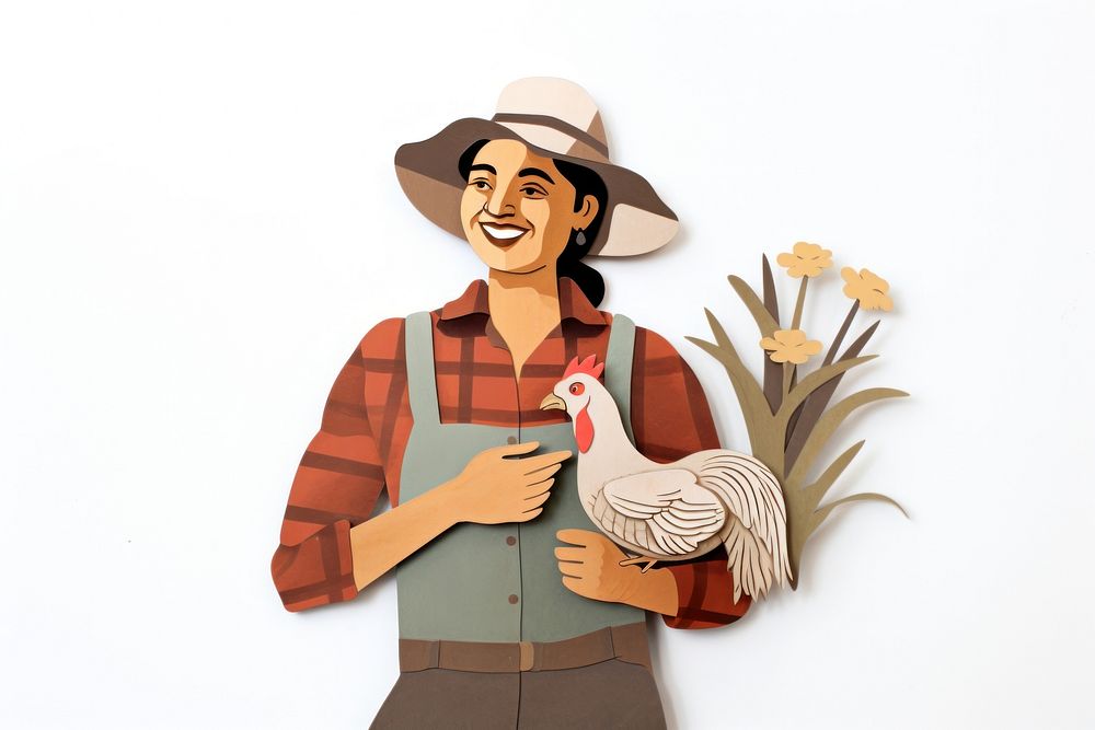 Woman farmer smiling holding adult art.