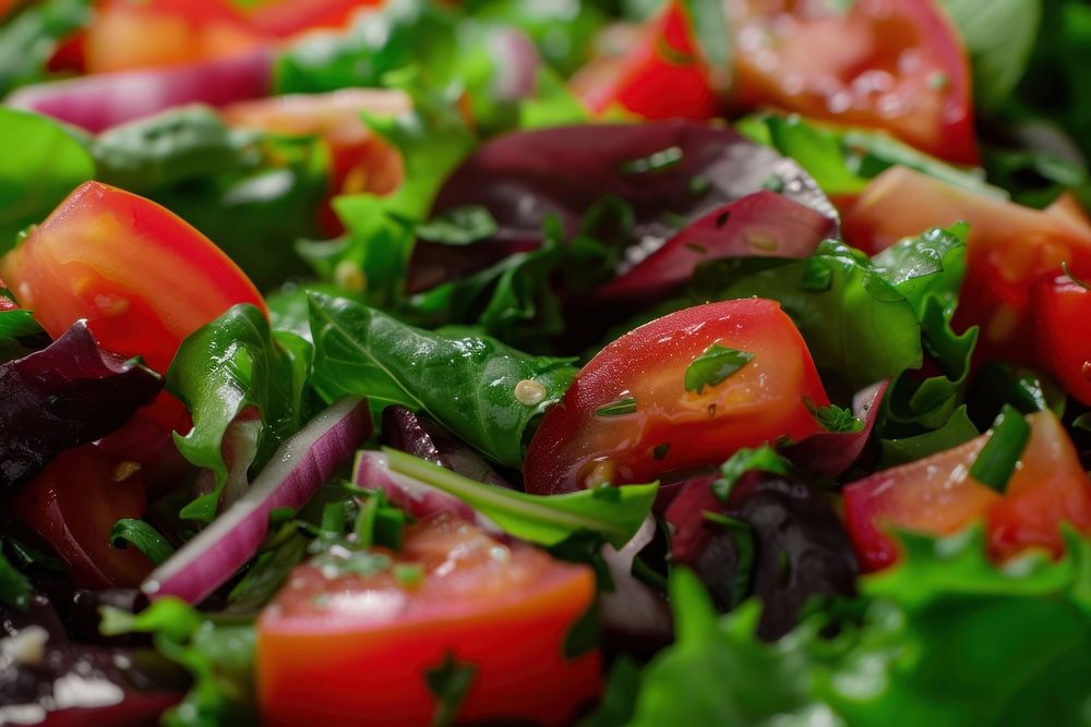 Healthy vegan salad vegetable arugula plant.
