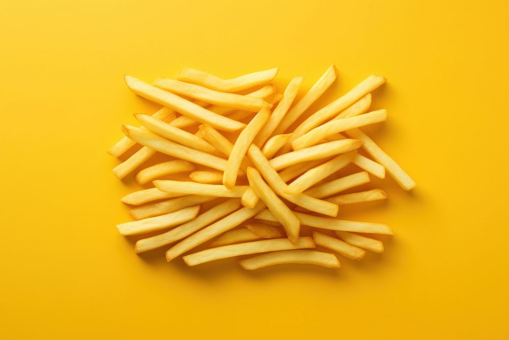 Yellow french fries freshness snack.