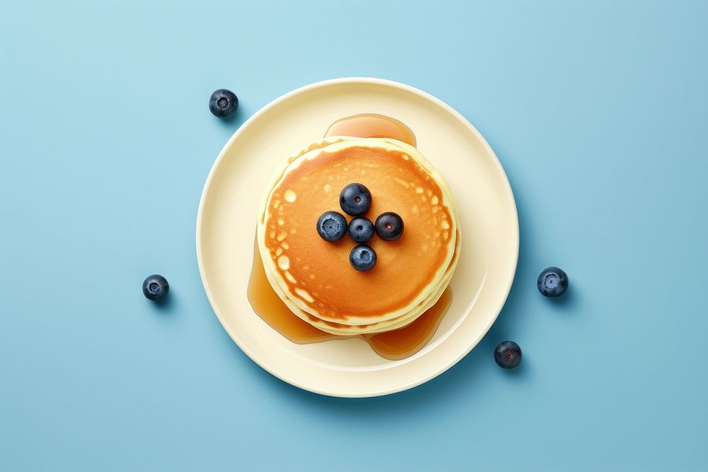 Pancake plate food blueberry.