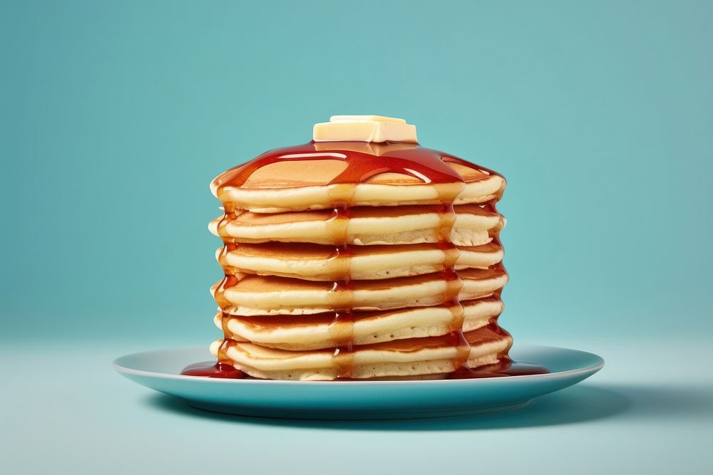 Pancake plate food breakfast.