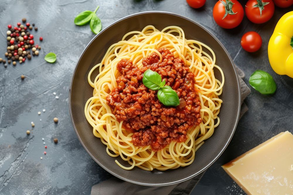 Spaghetti pasta sauce plate.