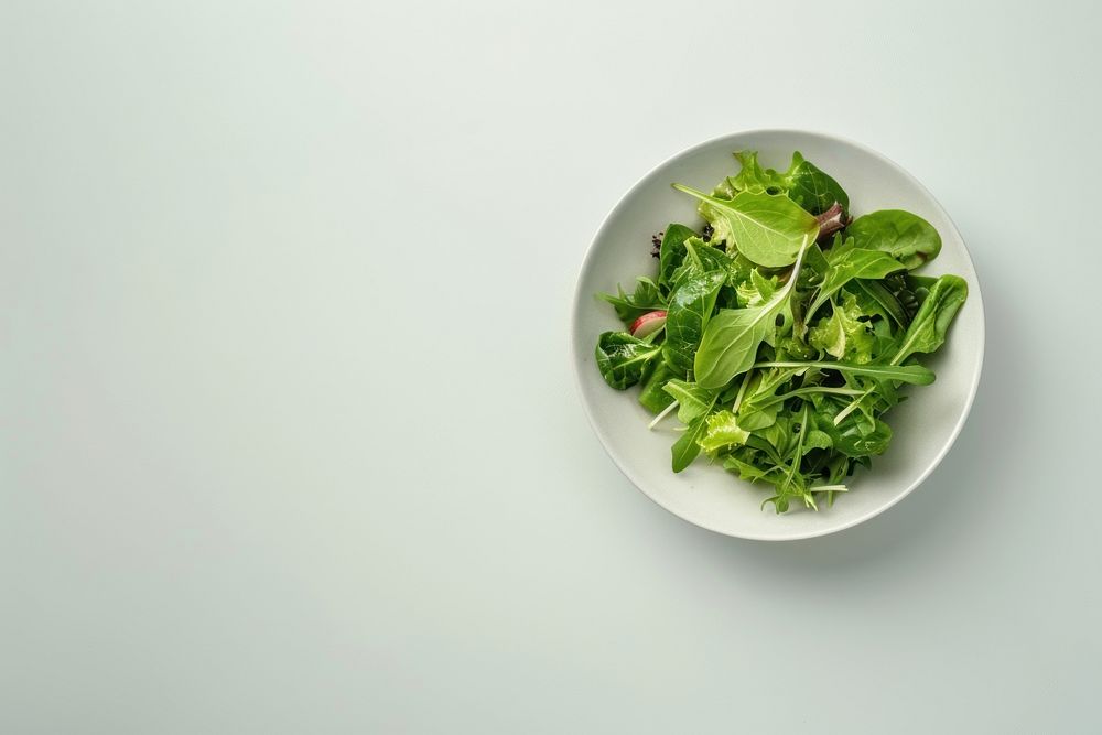 Healthy vegan salad bowl vegetable plant plate.