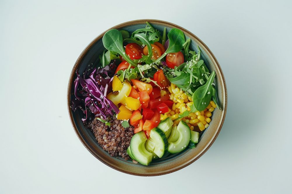 Healthy vegan salad bowl plate food meal.