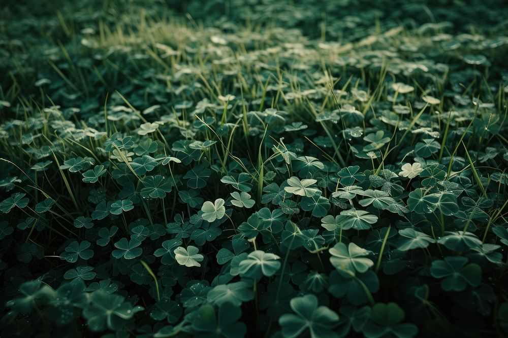 Clover leafs field outdoors nature plant.