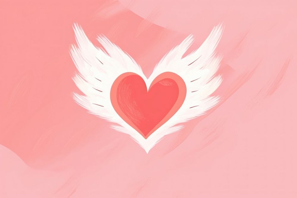 Heart with wings illustration pink pink background creativity.