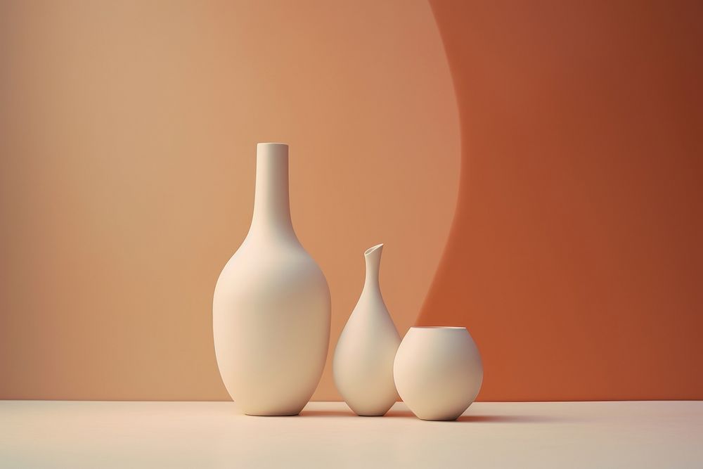 Still life shapes porcelain pottery vase.