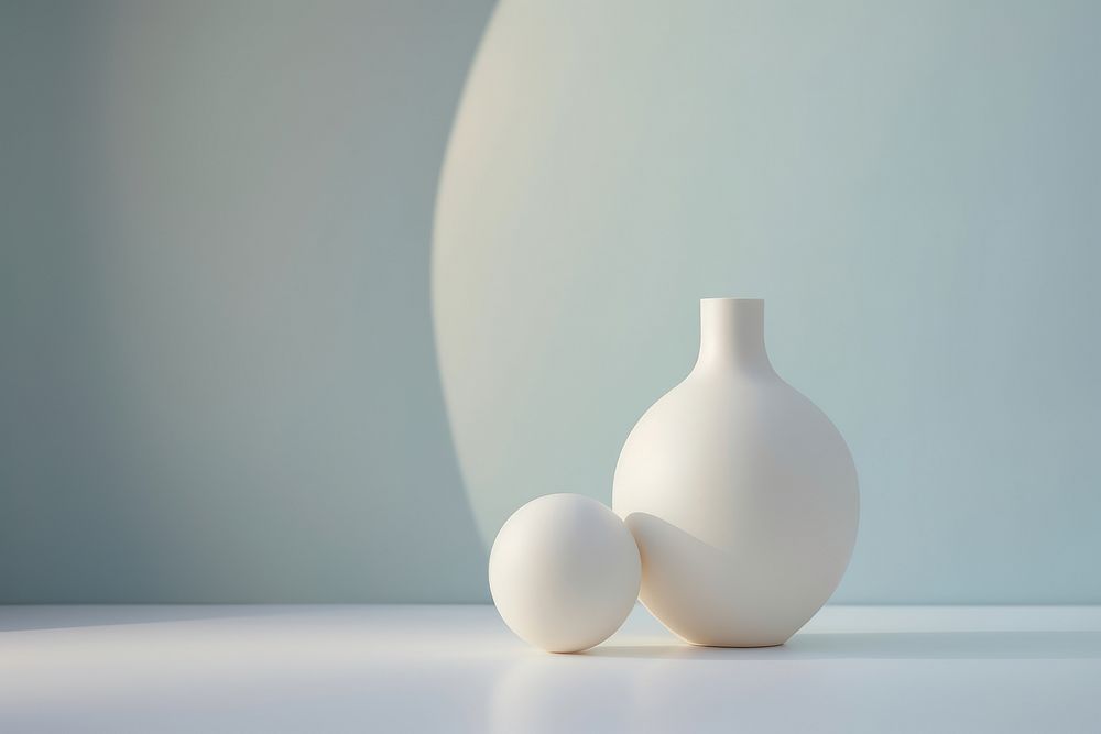 Still life shapes porcelain pottery vase.
