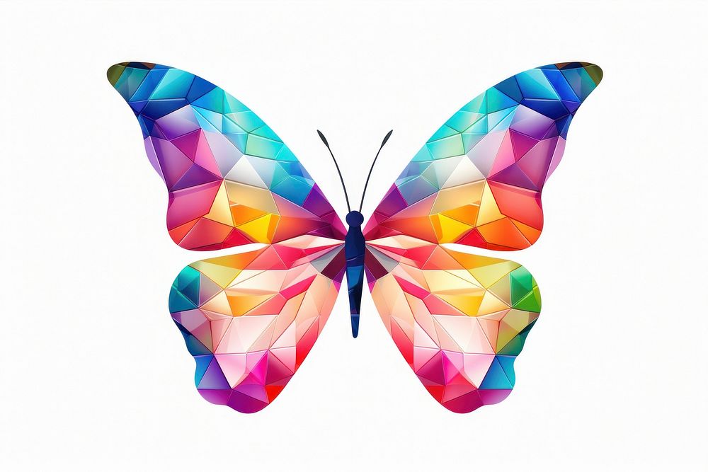 A colorful butterfly frame insect art white background.
