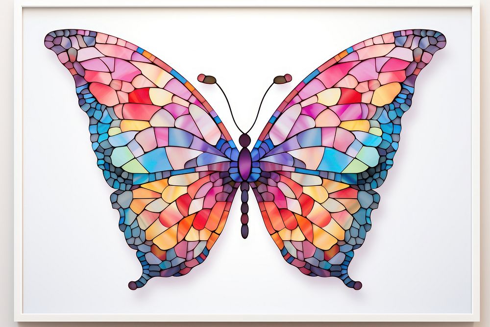 A colorful butterfly frame art white background creativity.