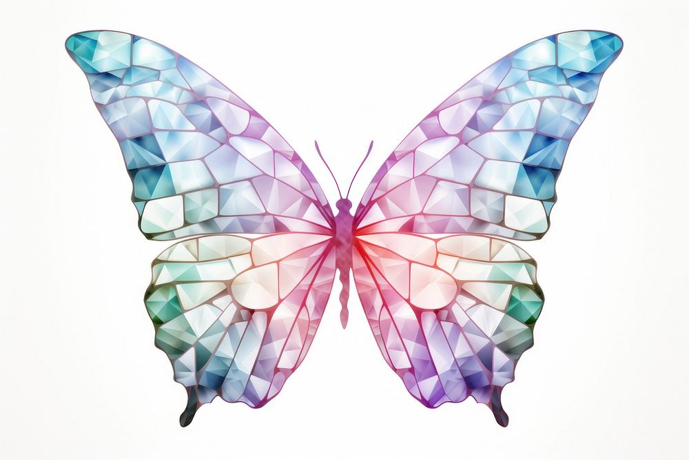 A pastel butterfly frame insect art white background.