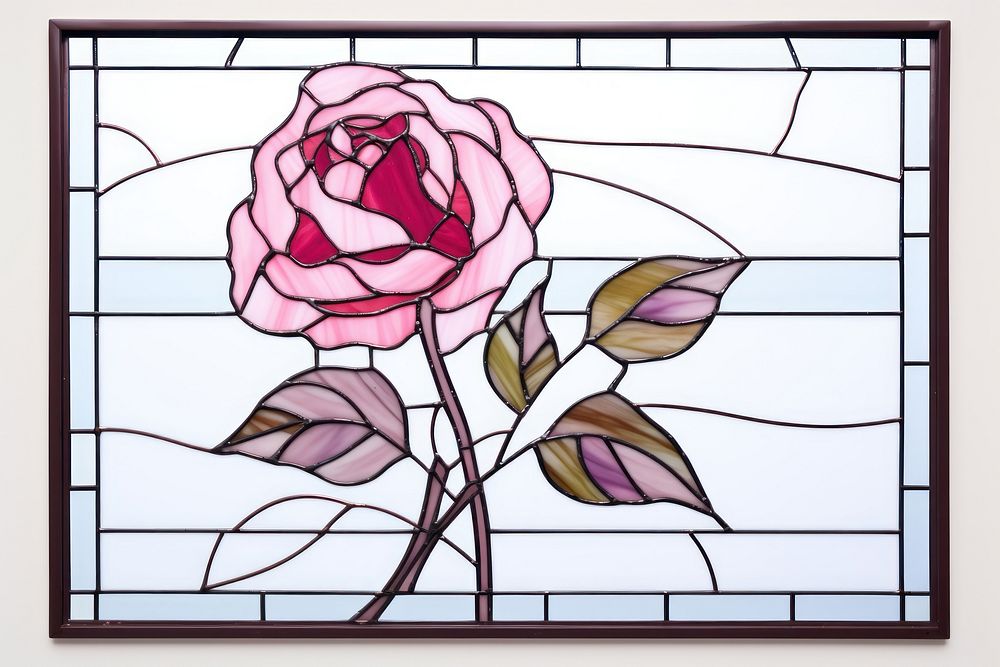 Mosaic a rose frame art flower plant.