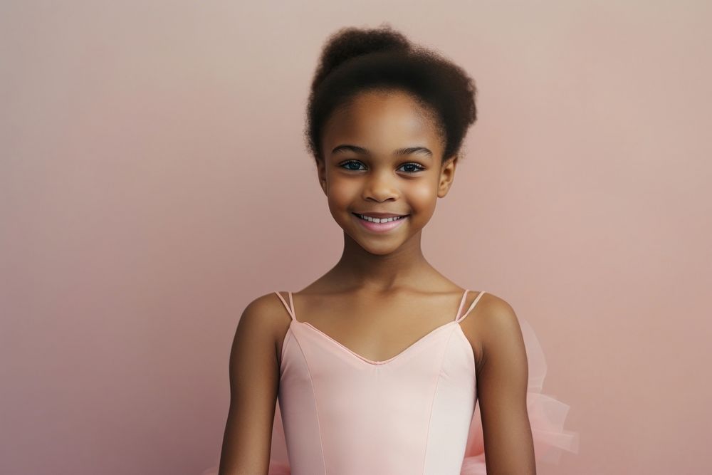 Black girl ballerina portrait smiling ballet.