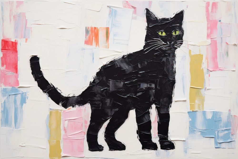 A cat art standing painting.
