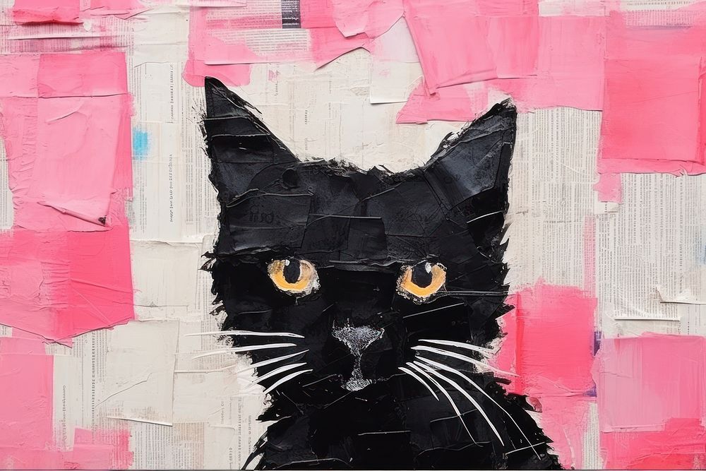 Cat art painting animal.