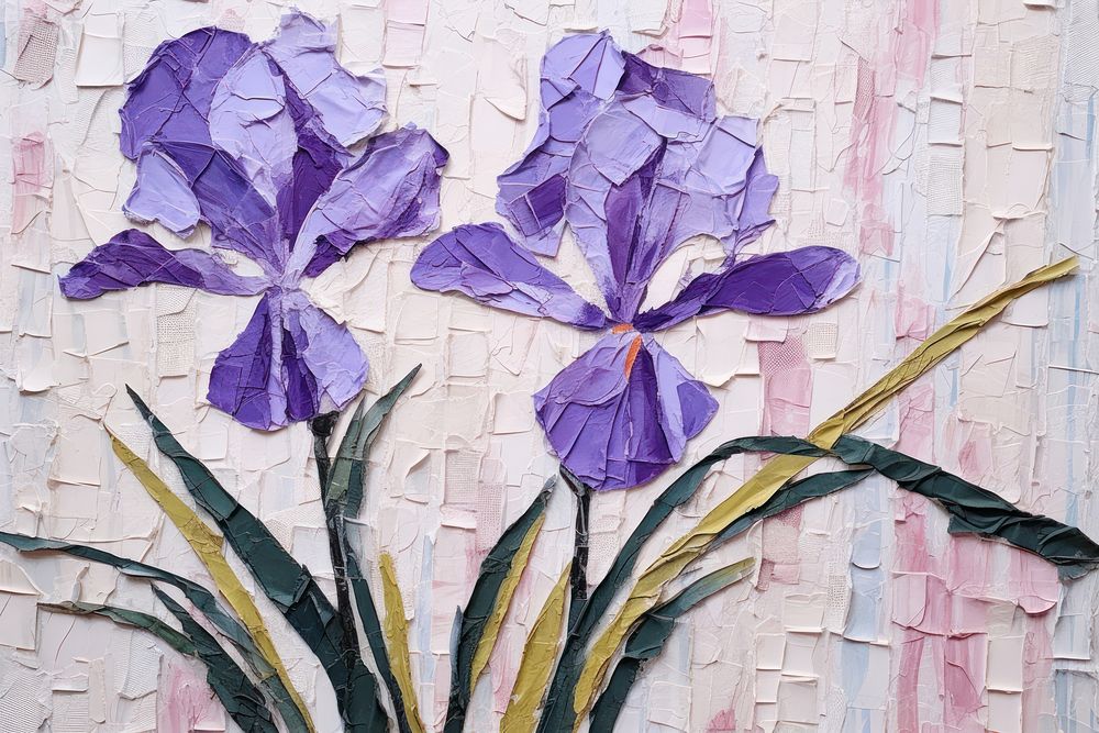Iris flower art painting purple.