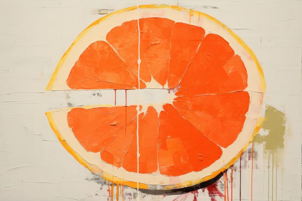 Orange fruit grapefruit food art.