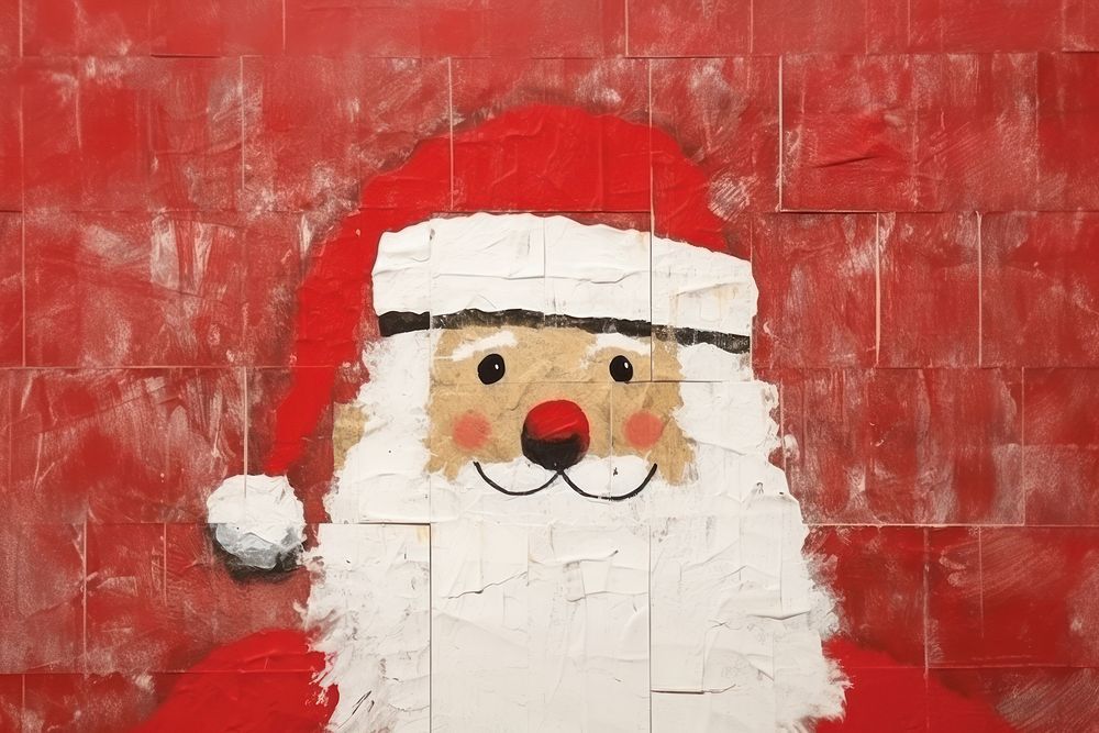 Santa Claus art wall anthropomorphic.