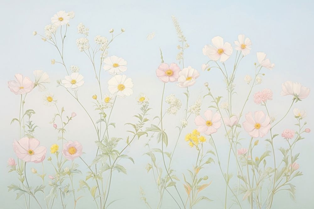 Painting of wildflowers backgrounds pattern nature.