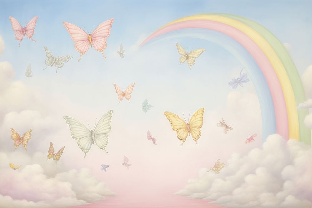 Painting sky backgrounds butterfly.
