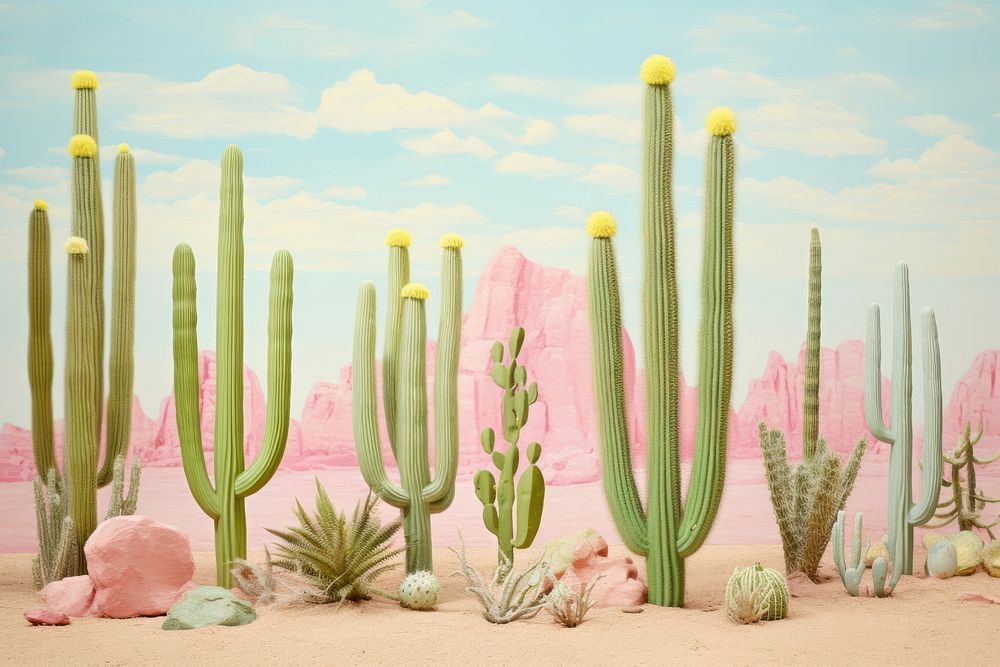 Painting of cactus outdoors nature plant.