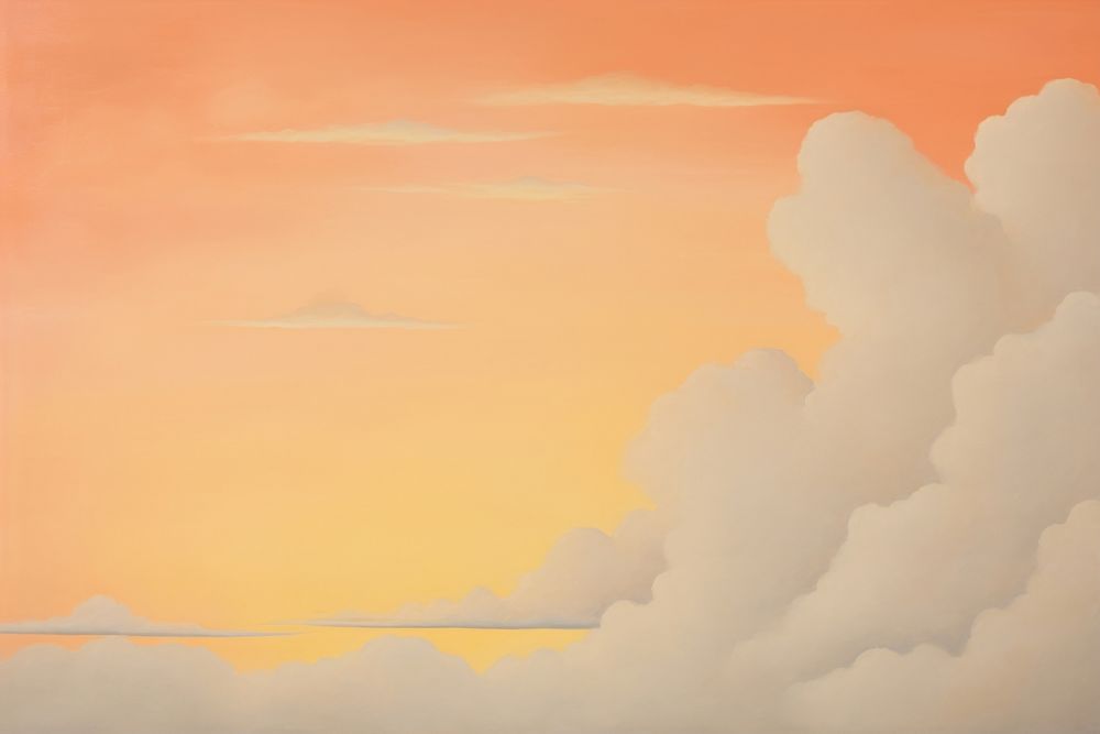 Painting of clouded orange sky backgrounds outdoors nature.
