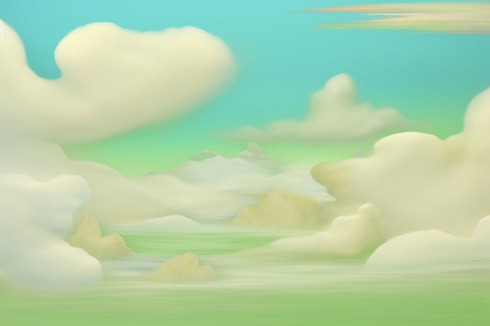 Painting of clouded green sky backgrounds outdoors nature.