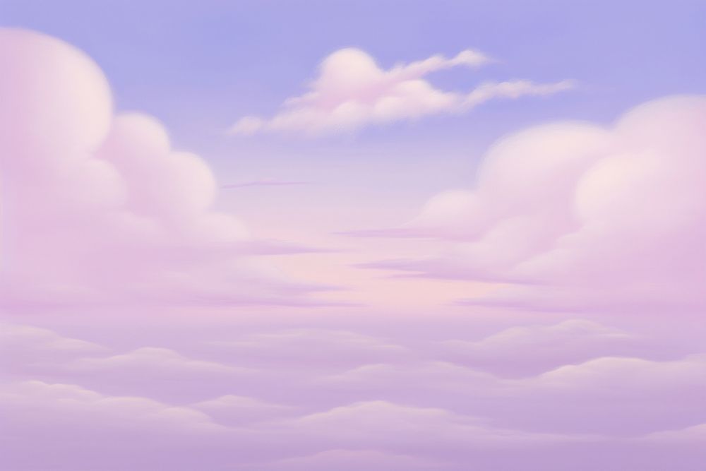 Painting of clouded purple sky backgrounds outdoors horizon.