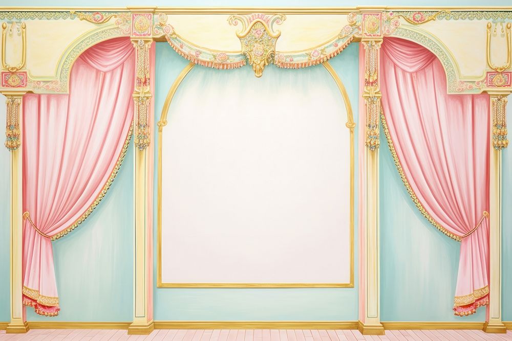 Painting of curtain border backgrounds architecture decoration.