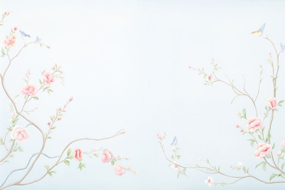 Painting of flower branch border backgrounds pattern plant.