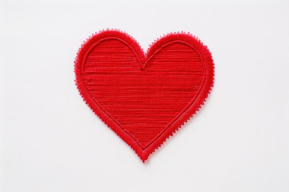 Heart embroidery style creativity textured textile.