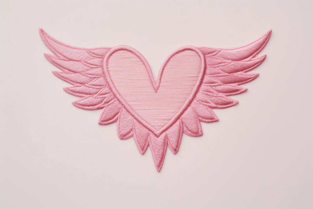 Heart with wings embroidery accessories creativity accessory.