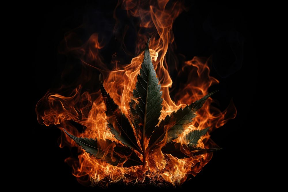 Weed fire bonfire flame.