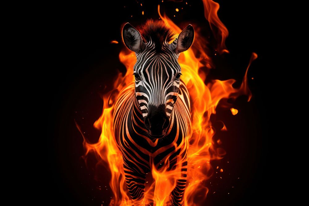 Zebra fire wildlife animal.