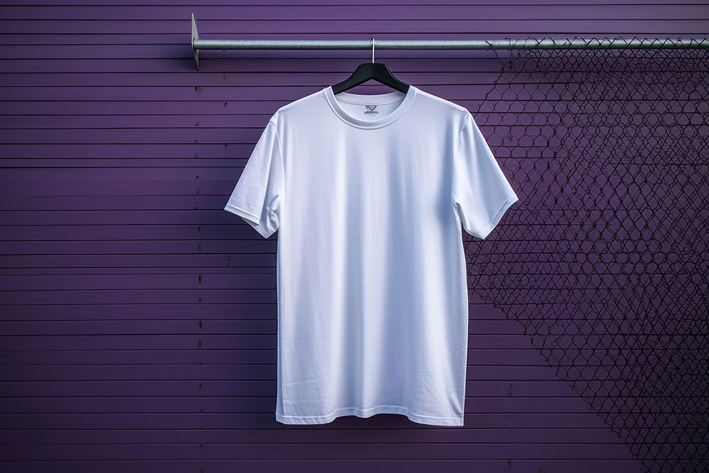 T-shirt hanging sleeve purple.