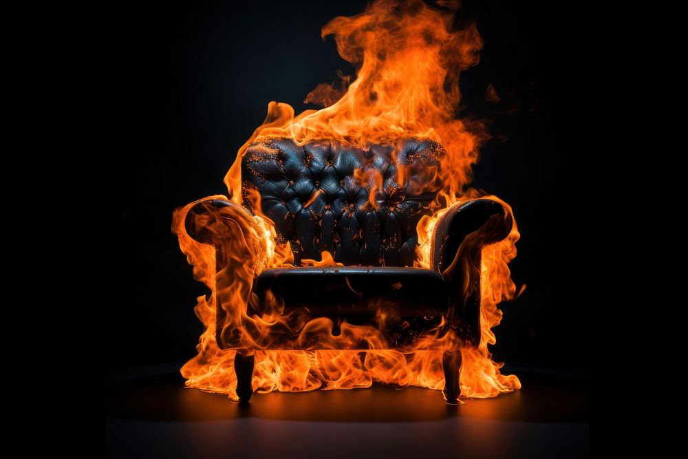 Armchair fire fireplace furniture.